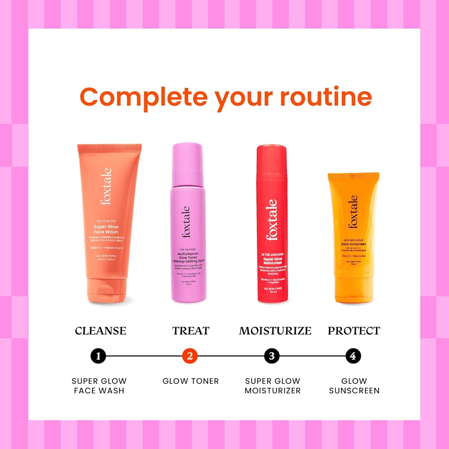 Foxtale Multivitamin Glow Toner & Makeup Setting Spray with Vitamin C & Niacinamide, Hydrating Toner for Glowing Skin, Alcohol-Free, For All Skin Types, 150 ml