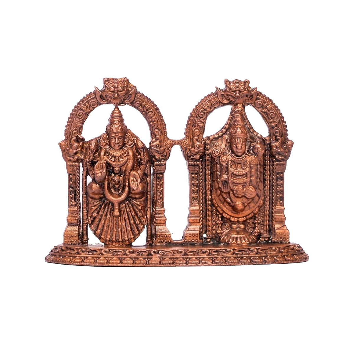 Pure Copper Balaji Lakshmi (Laxmi) Murti | Handcrafted Copper Idol for Pooja Room, Vastu Decor | Traditional & Auspicious Religious Hindu God Showpiece & Gift Item | 60gm (5x7 cm)