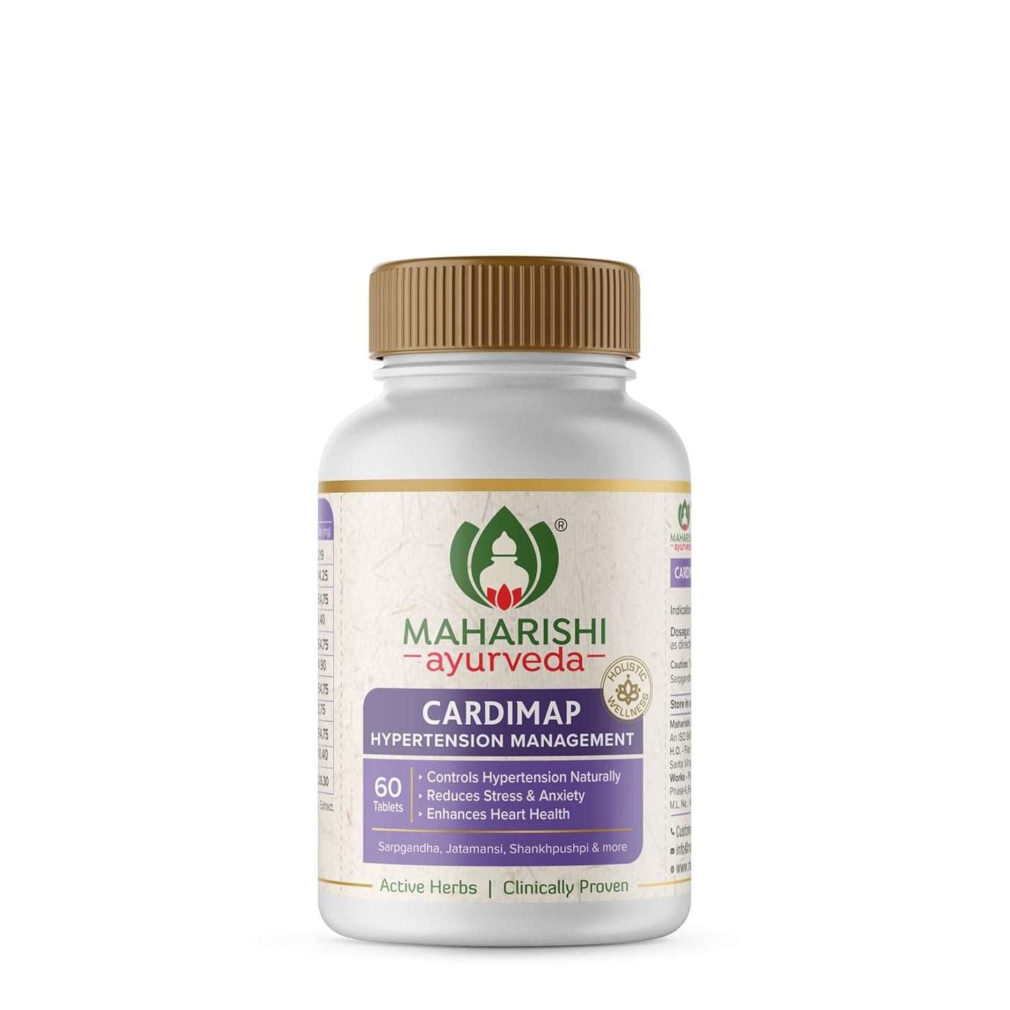 Zephivo Maharishi Ayurveda Cardimap | Helps Normalises Blood Pressure Naturally | Unique Formulation | Synergy of 5 Herbs | 30 days Pack (60 Tablets)