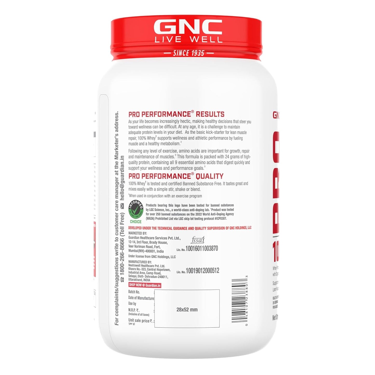 Zehivo GNC Pro Performance 100% Whey Protein Powder | Boosts Strength & Endurance | Builds Lean Muscles | Fastens Muscle Recovery | Formulated In USA | 24g Protein | 5.5g BCAA | Chocolate Fudge | 2 lbs
