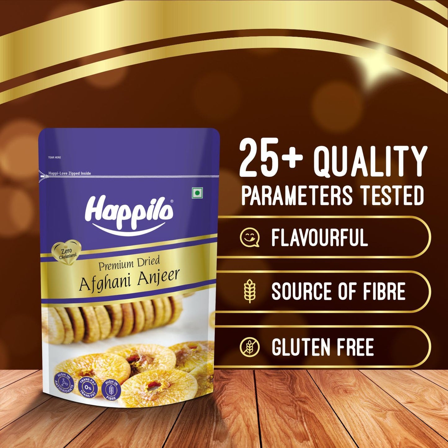 Happilo Premium Dried,200g | Afghani Anjeer I Low in Fat | Healthy Snack I Rich Source of Vitamins Dietary Fiber | Dry figs