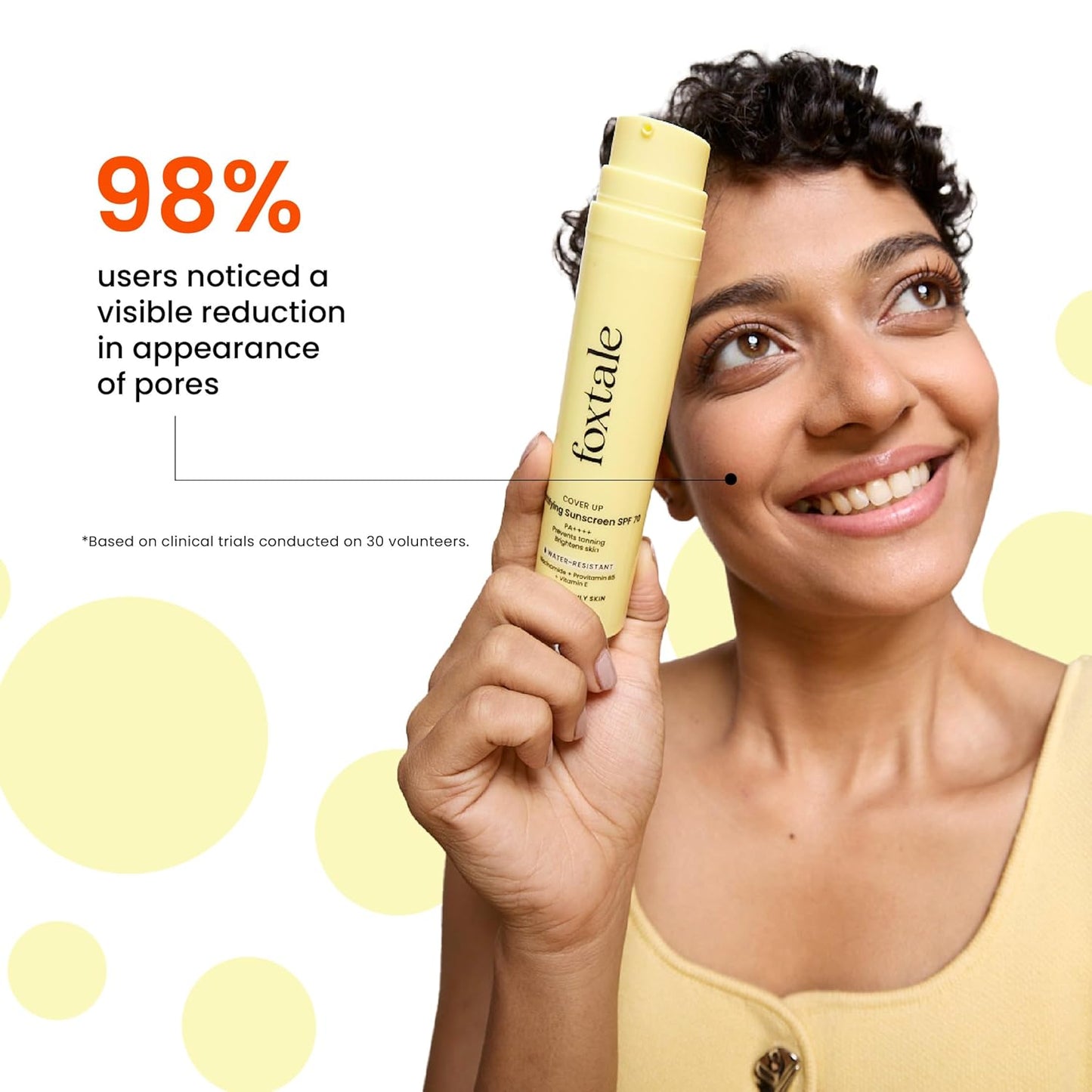 Foxtale SPF 70 Gel-Cream Sunscreen for Oily Skin | Oil Control Sunscreen with PA++++ & Niacinamide | UVA UVB Protection | Prevents Tan | Lightweight, Pore-minimising, No White Cast | 50ml