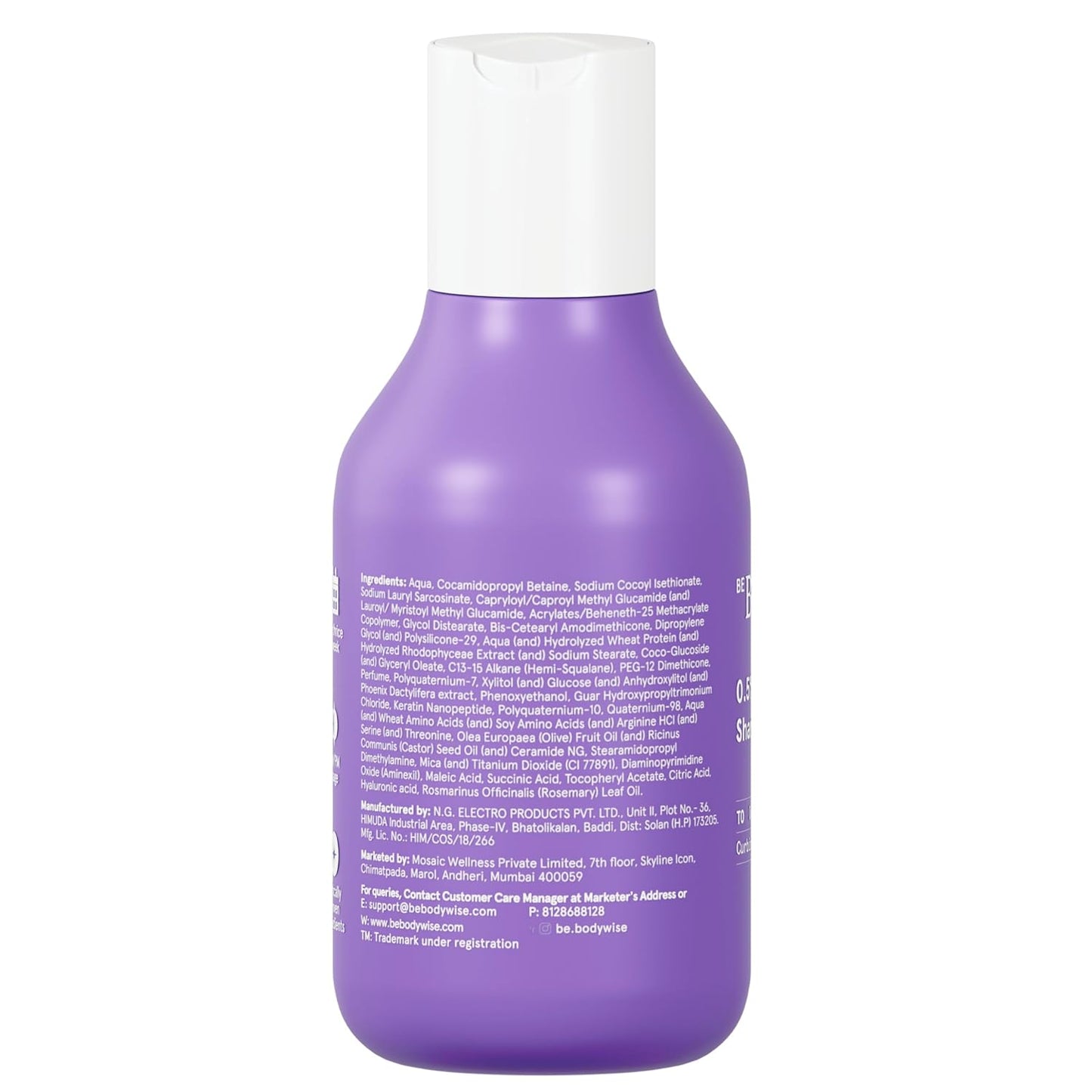 Be Bodywise 0.5% Peptide Bond Shampoo 150ml | Hidrahair, Keratin Nanopeptide, Hydrolysed Veg Protein, Triple Combo Bond Repair Active & Rosemary Oil | Treating Heat-Damaged, Chemical & Colored Hair