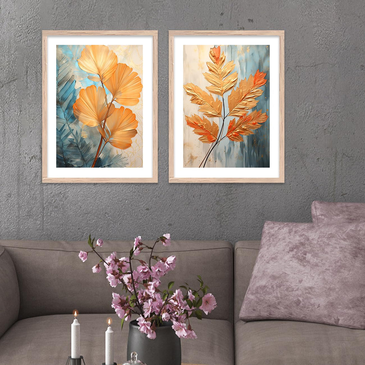 Aesthetic Modern Art Wall Paintings With Frame For Living Room Bedroom Office Wall Decoration - Home Decor Frames Set of 2 (Art 2, 10x13 inch)