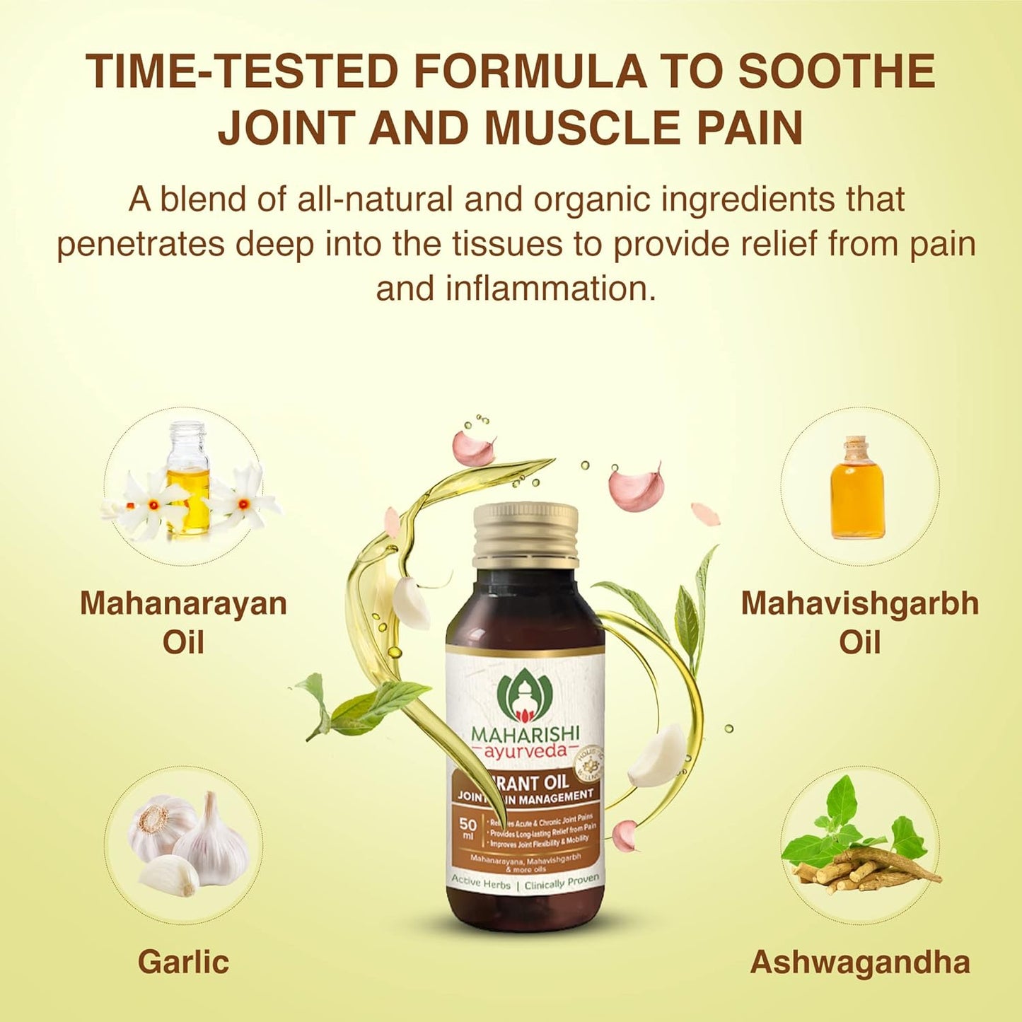Zephivo Maharishi Ayurveda Pirant Oil - Ayurvedic Massage Oil for Joint and Muscle Pain Relief -50ml