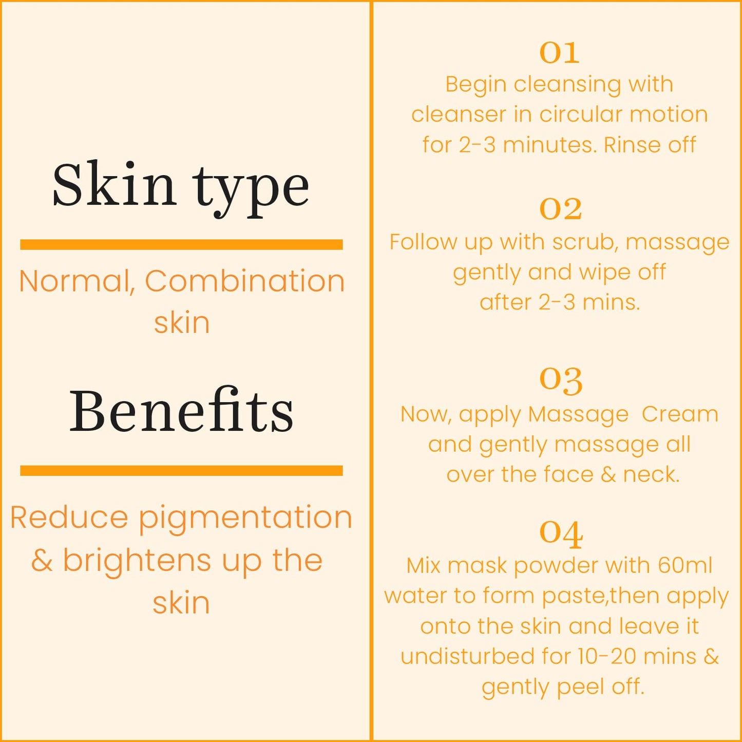 O3+ Vitamin C Facial Kit 45g with Peel Off Mask for Instant Radiance and Even Skin Tone | Ideal for Normal, Combination Skin
