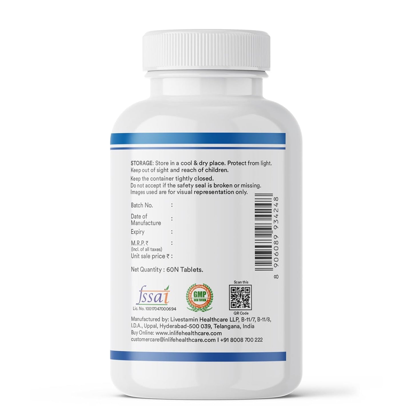 INLIFE Magnesium Supplement 2000mg | 5x Chelated Magnesium Complex Glycinate, L Threonate, Citrate, Oxide with Aquamin, Zinc, Vitamin C, D3 & B12 | For Sleep, Focus, Muscles, Immunity - 60 Tablets