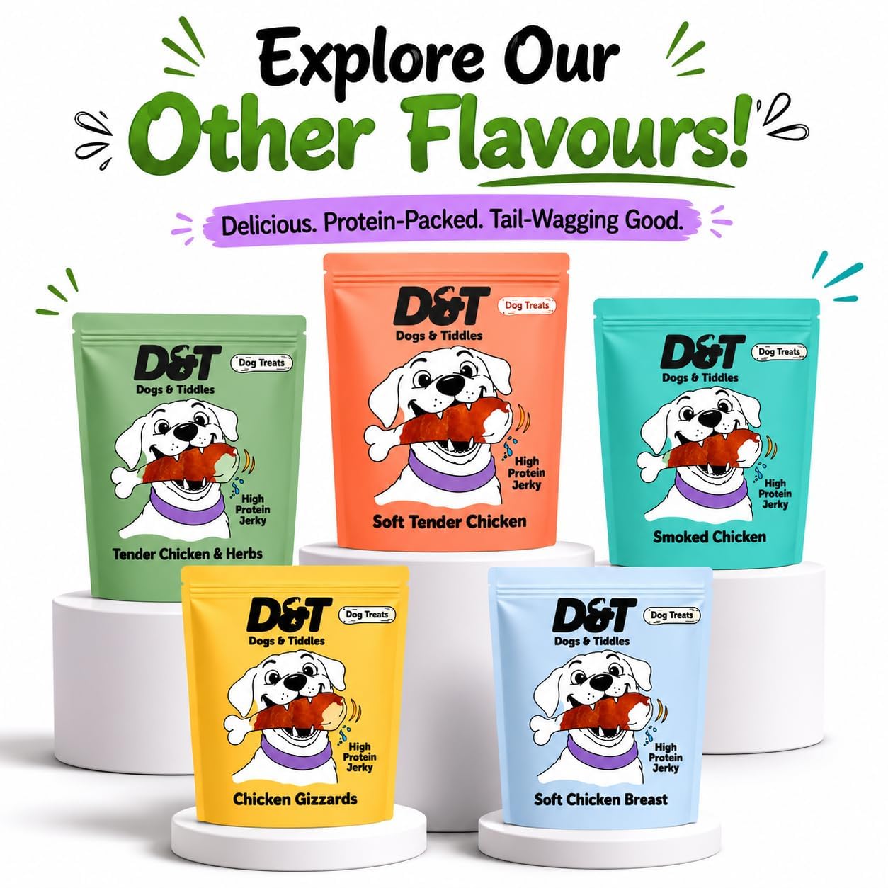 Dogs & Tiddles Fresh Breath & Oral Care Dog Treats for Puppies & Adult Dogs, 70g | Soft & Chewy Real Chicken | with Coconut Oil, Apple Cider Vinegar, Parsley & Mint | Easily Digestible & Healthy