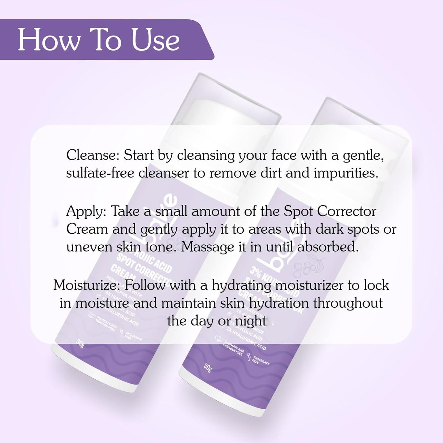 BAKE 3% Kojic Acid Spot Corrector Cream with Alpha Arbutin for Pigmentation, Dark Spots, Under Eye Circles & Even Skin Tone – 30g