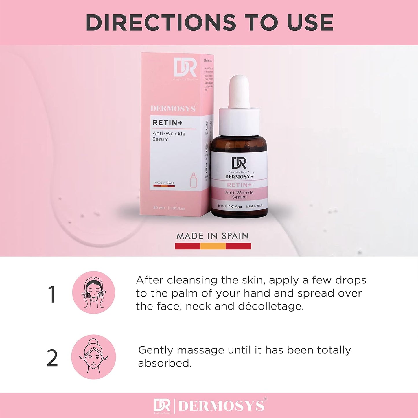 DERMOSYS Anti Wrinkle + Retinol Serum | 30ml Retinyl Palmitate | Anti Aging Serum for Daily Use | Sulphate & Paraben Free | Lift & Firm Skin | For All Skin Types - 30ml