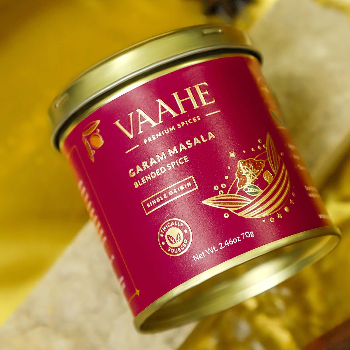 VAAHE Garam Masala 70g | Handcrafted Blend of 17+ Premium Whole Spices | Authentic Indian Masala for Curries, Gravies & Tadka | Freshly Ground and Packed | 100% Pure | Airtight Tin Box