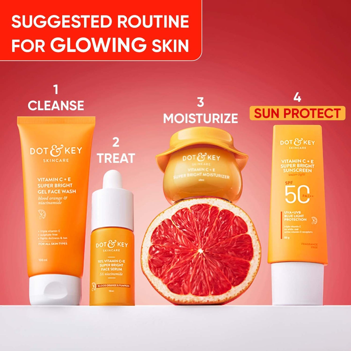 Zephivo DOT & KEY Vitamin C + E Super Bright Sunscreen Spf 50|Water-Light,UVA/UVB & Blue Light Protection|For Even Toned & Glowing Skin|With Liquid Spf 50+++|No White Cast,|For All Skin Types|50G,Pack Of 1