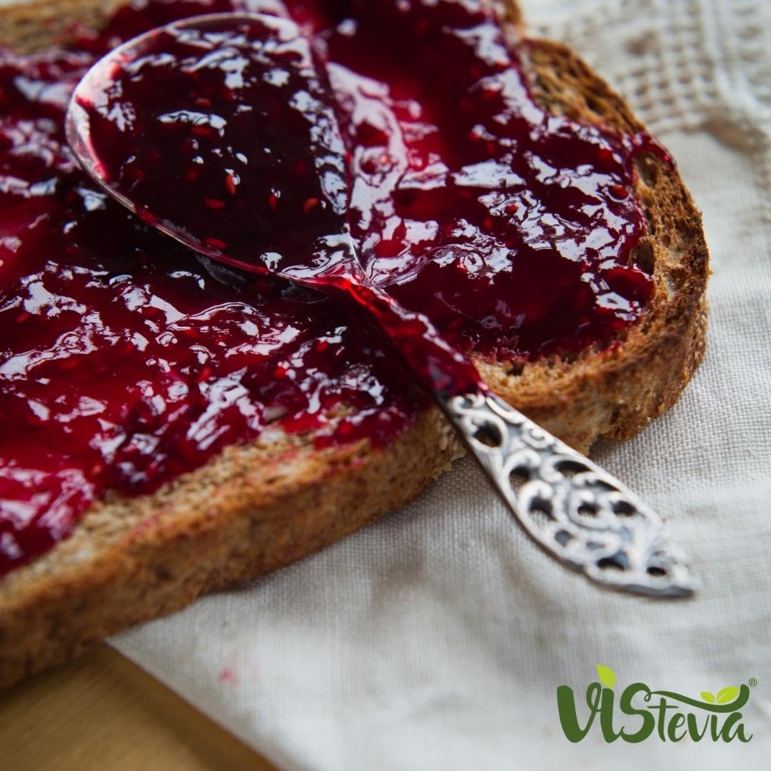 VIStevia Sugar Free Raspberry Jam (220 gm) | Diabetic & Keto Friendly | Sweetened with Stevia and Erythritol | 100% Natural | More Than 60% Whole Berries | Tastes Delicious