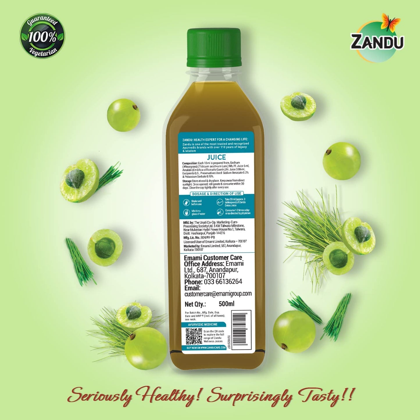 ZANDU Detox Juice 500ml | Rich in Vitamin C, Helps with Body Detox and Blood Purification | 100% Ayurvedic and Natural