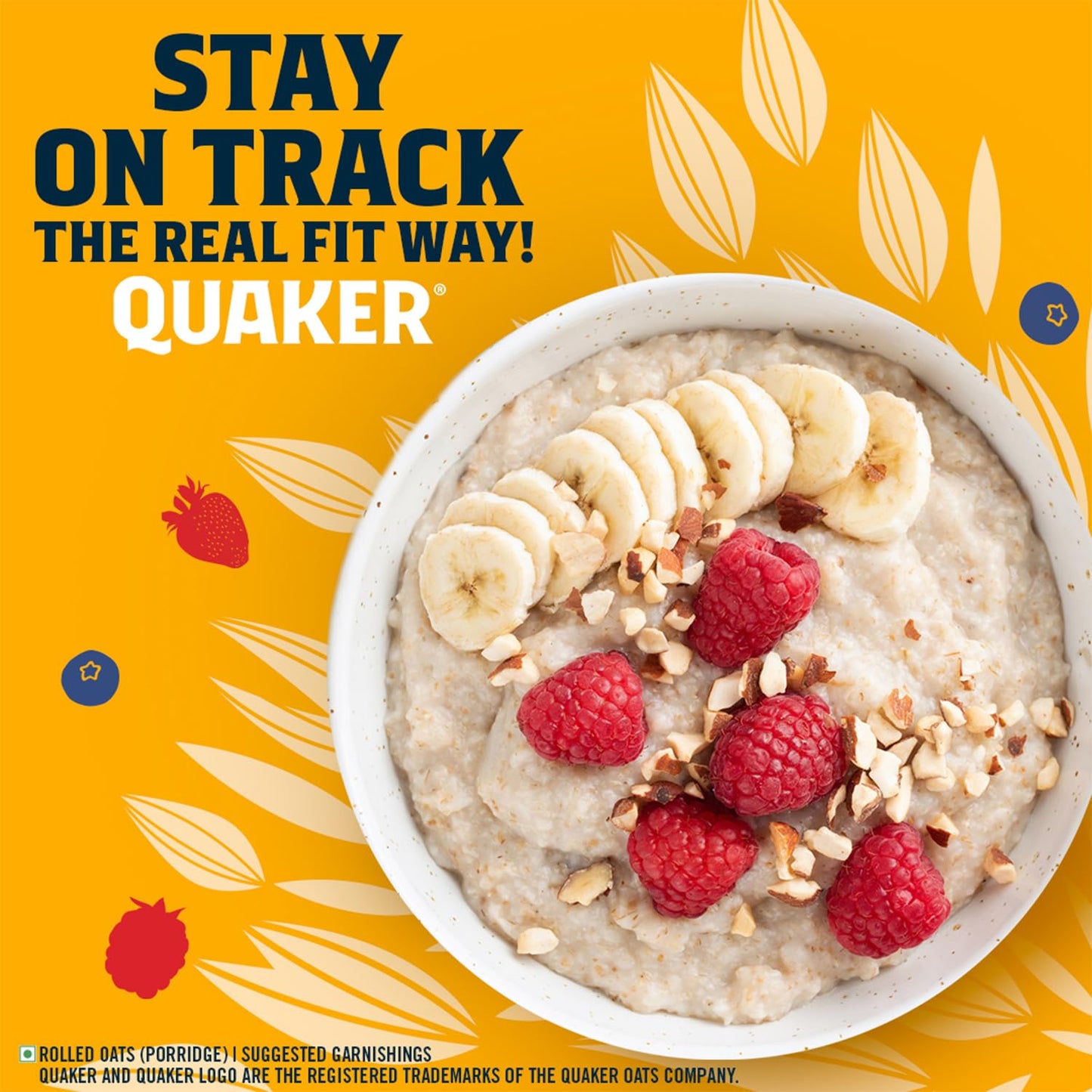 Quaker Oats 1Kg, Rolled Oats Natural Wholegrain, Nutritious Breakfast Cereals, Dalia Porridge, Easy To Cook, Honey