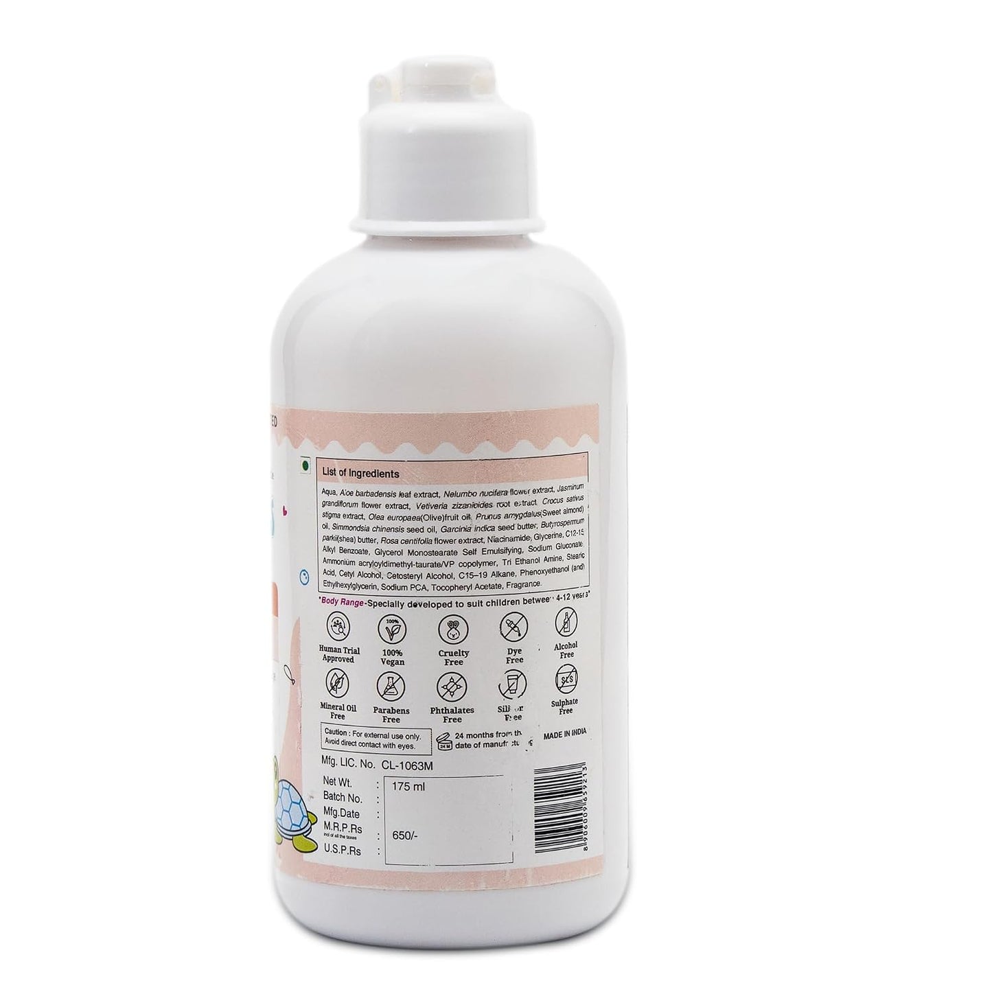Simply Kids Body Lotion 175ml | For Ages 4-12 | Shea & Kokum Butter, Olive Oil, Saffron & Niacinamide | Moisturizes Dry & Dull Skin | Hypoallergenic | Dermatologically Tested | All Skin Types
