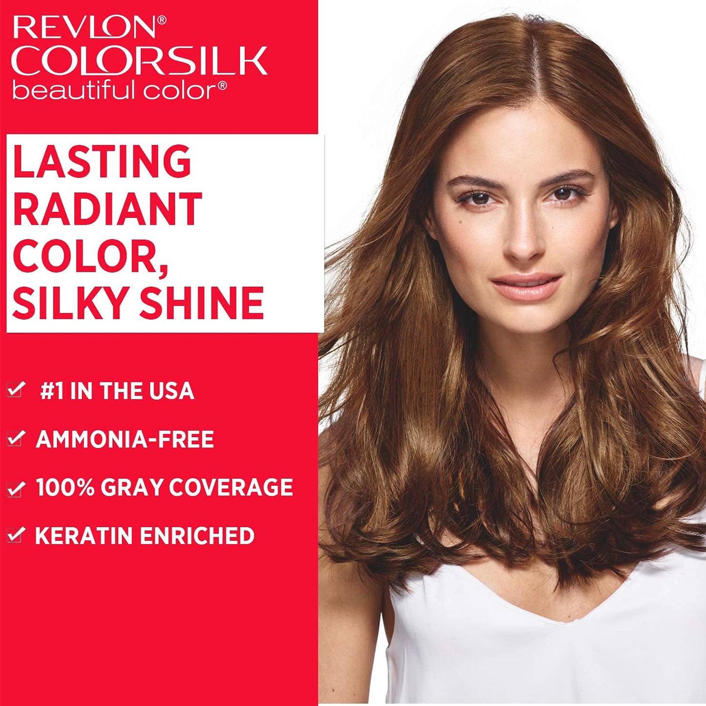 Revlon Colorsilk Beautiful Color, Permanent Hair Color with Keratin, 40ml + 40ml + 11.8ml - Dark Mahogany Brown 3Rb (Pack of 1)