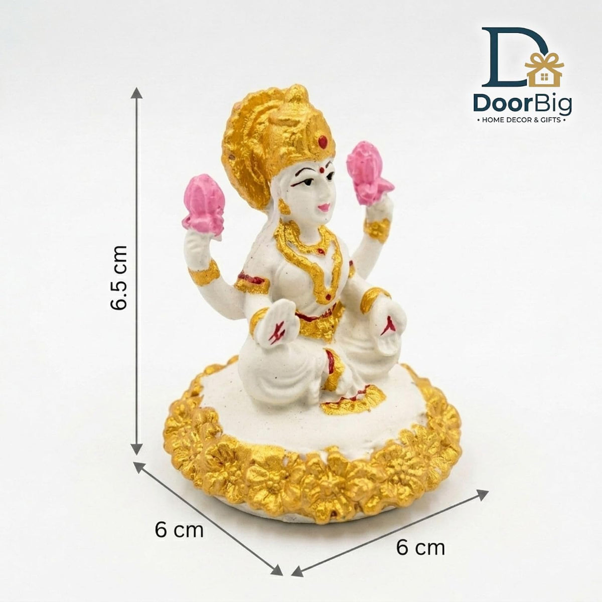 Gold Art India Laxmi Idol,Laxmi Statue for Home Decor,Laxmi MATA murti for Office Desk, & Laxmi Idol for Car Dashboard,Unique Wedding & Birthday Gift