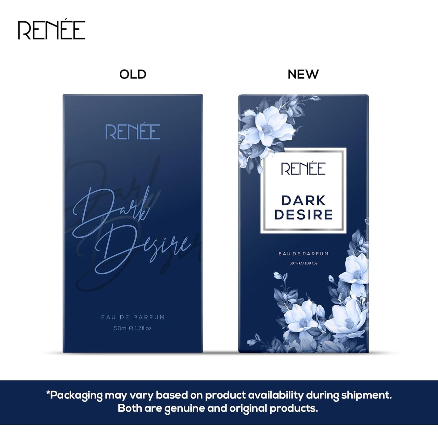RENEE Eau De Parfum Dark Desire | Long Lasting Fragrance l Premium Perfume | Notes of Almond & Sandalwood | Perfect Gifting Option for Women l Floral Scent for All Occasions | Travel Friendly l 50 ml