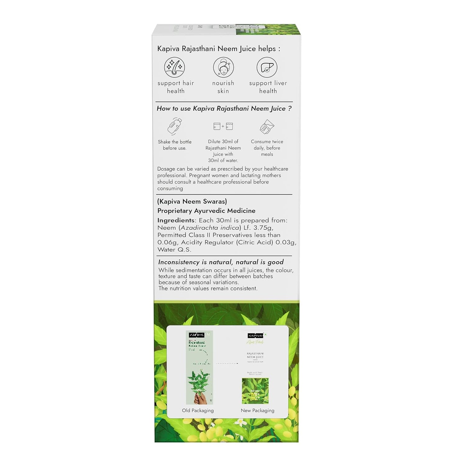 Kapiva Neem Juice | Made with Rajasthani Neem | Helps Boost Immunity and Fight Infections (1L)