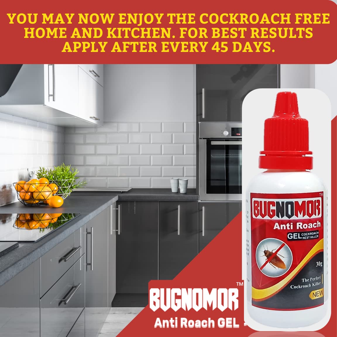 iShine Bugnomor Anti Roach Gel Ultimate Cockroach Gel for Home Cockroach - Bottle (Brown) (Set of 2)