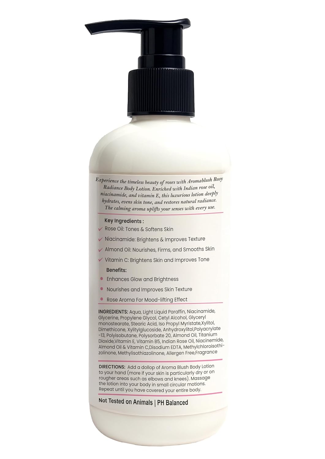 White lotion bottle with black pump on a white background