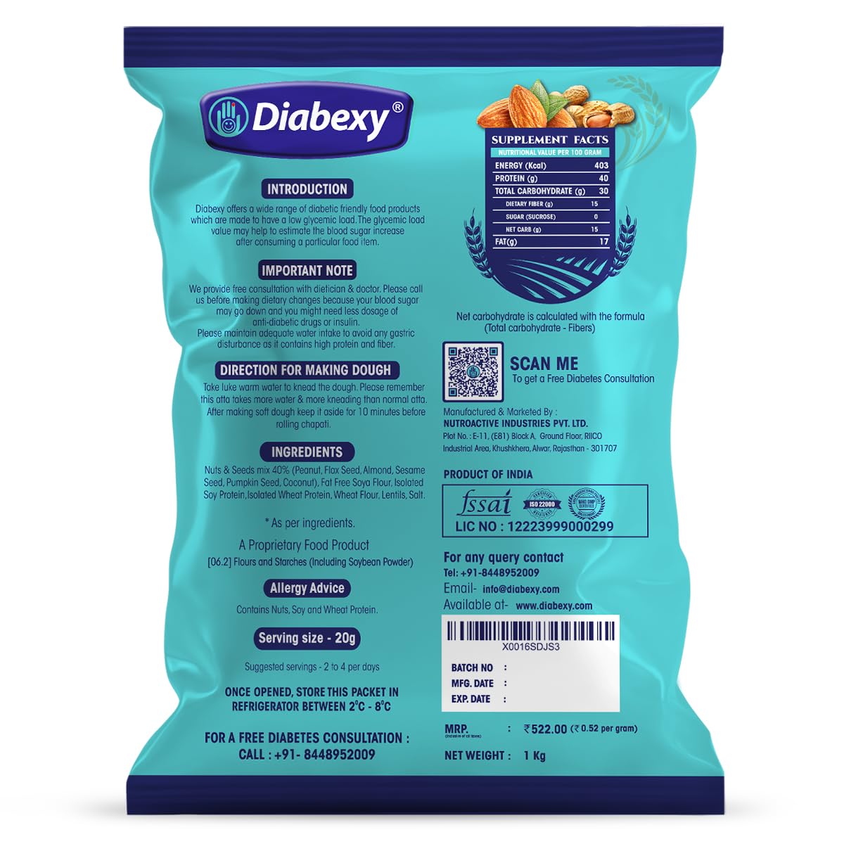 Diabexy Atta Sugar Control for Diabetes - 1kg