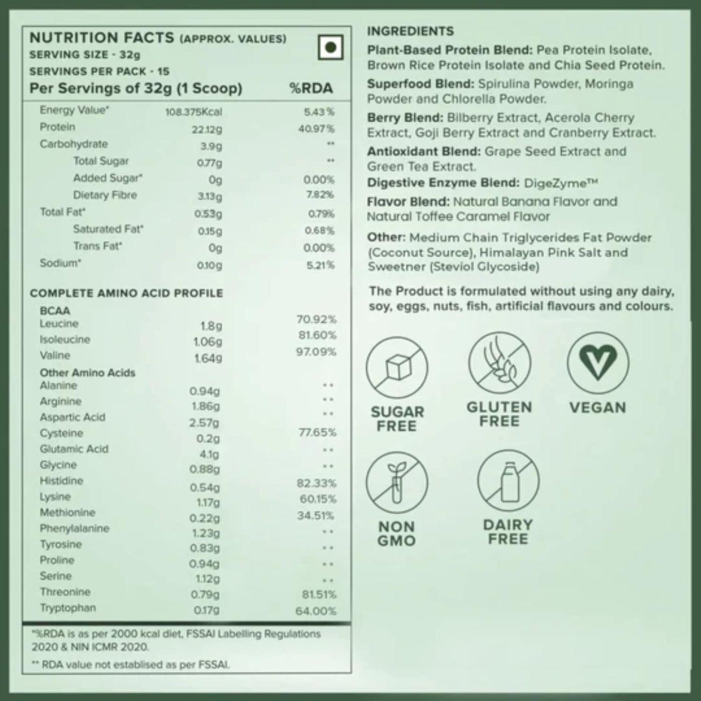 Wellbeing Nutrition Organic Vegan Plant Protein Isolate Powder | 22g Protein, 5g BCAA European Pea & Brown Rice Protein | Superfoods, Fiber for Muscle Growth & Recovery | British Banoffee Pie -500gm
