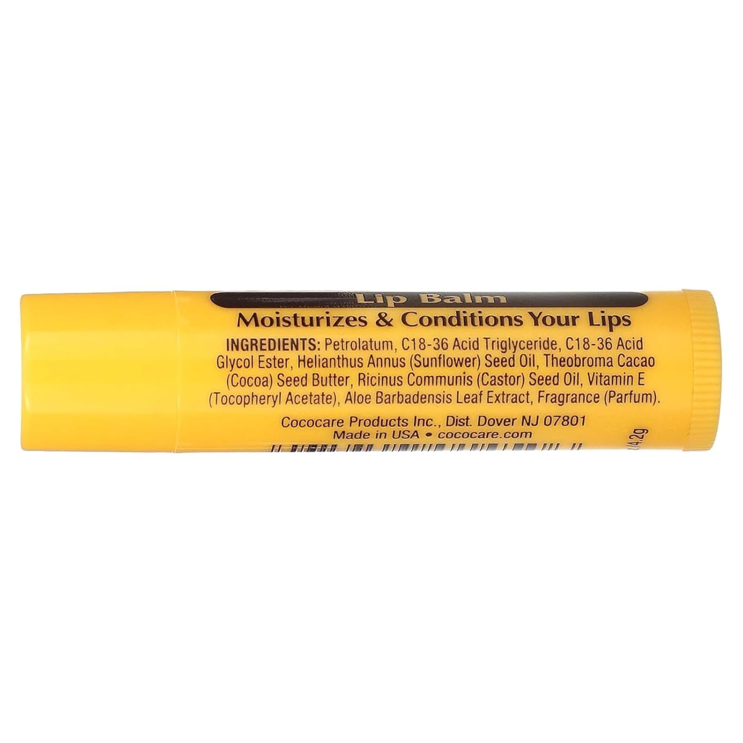 Cococare Cocoa Butter Lip Balm - The Little Yellow Stick Enriched with Natural Cocoa Butter - Conditions & Protects Lips with Hydrating Formula - 0.15oz