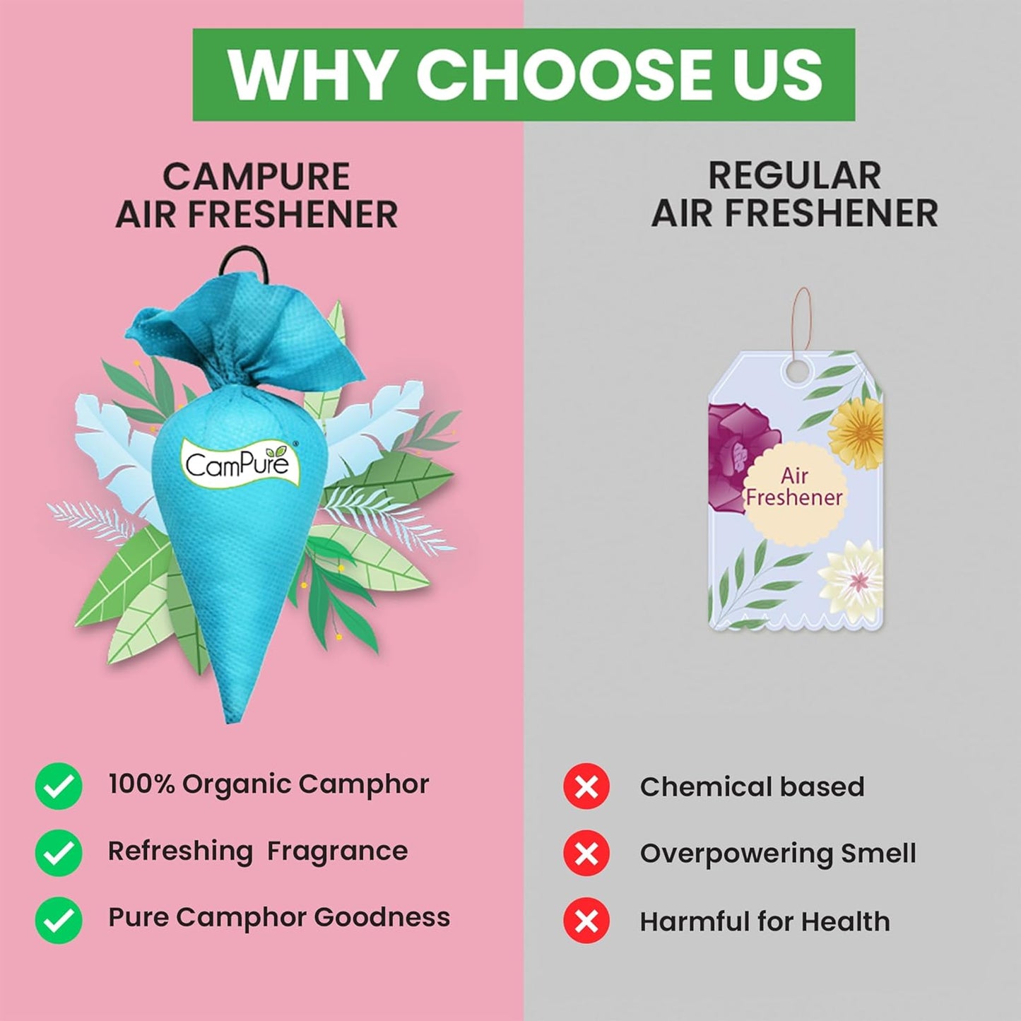 CamPure Camphor Giant Cone (Pack Of 1) - 100% Organic | Air Freshener For Car, Wardrobe, Office Cabin's, Drawers, Travel Bag & Bathroom