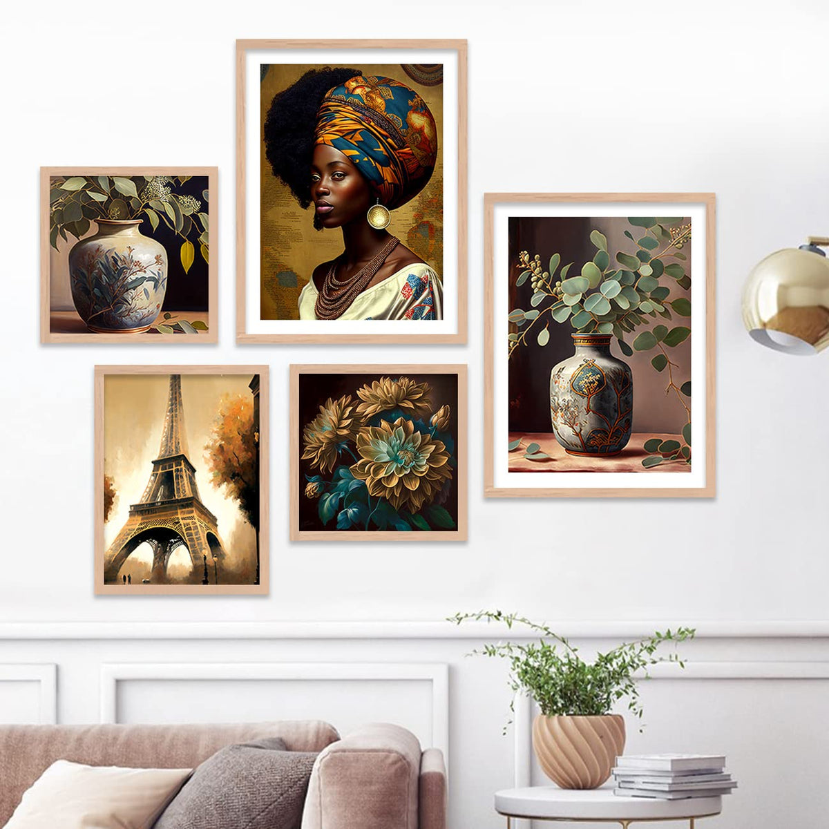 Modern Art WALL Framed Painting | Big Aesthetic Flowers WALL Framed Paintings for Living Room Bedroom Wall Decor (ART-7, 13W x 17L INCH)