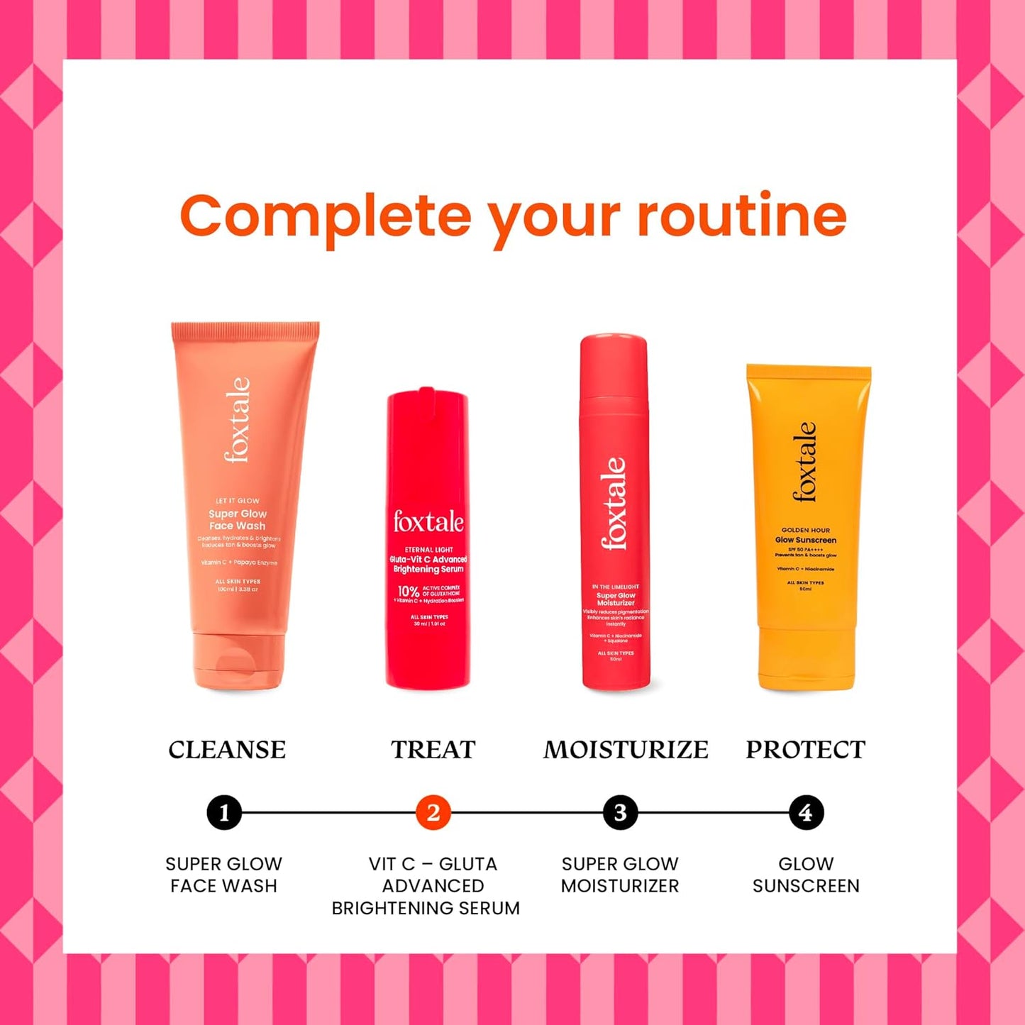Foxtale 10% Vitamin C + Glutathione Complex Serum, Brightens skin in 3 days, Fades melasma & dark spots, Evens Skin tone, Gentle & Non-irritating, For All Skin types, Men & Women