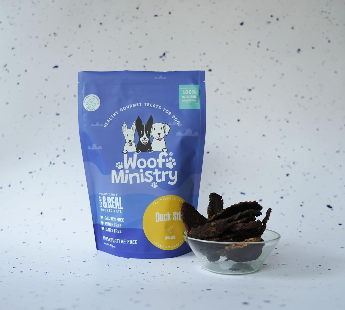 Woof Ministry Duck Stix for Dogs, Single Ingredient Dehydrated Dog Treats (Non Veg Treats -100 Grams)