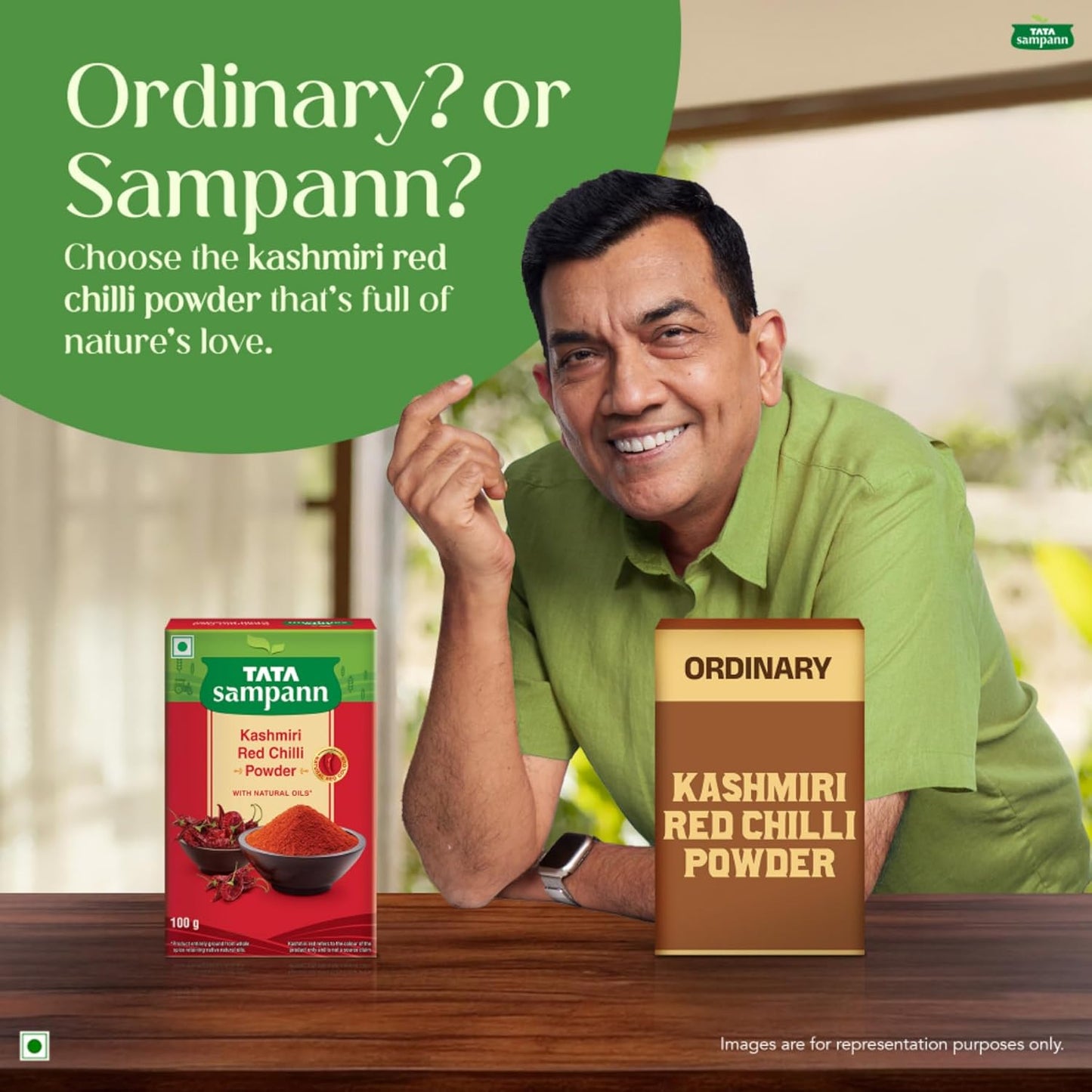 Tata Sampann Kashmiri Red Chilli Powder with Natural Oils, 100g, Kashmiri Lal Mirch Powder, With Exclusive Recipe