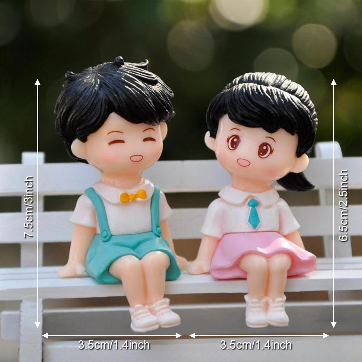 Mini Couples Romantic Gift for Girlfriend Boyfriend Figurines and Valentine Decoration Items Showpiece for Valentines Gift Miniature Set for Living Room Bed Room Decoration