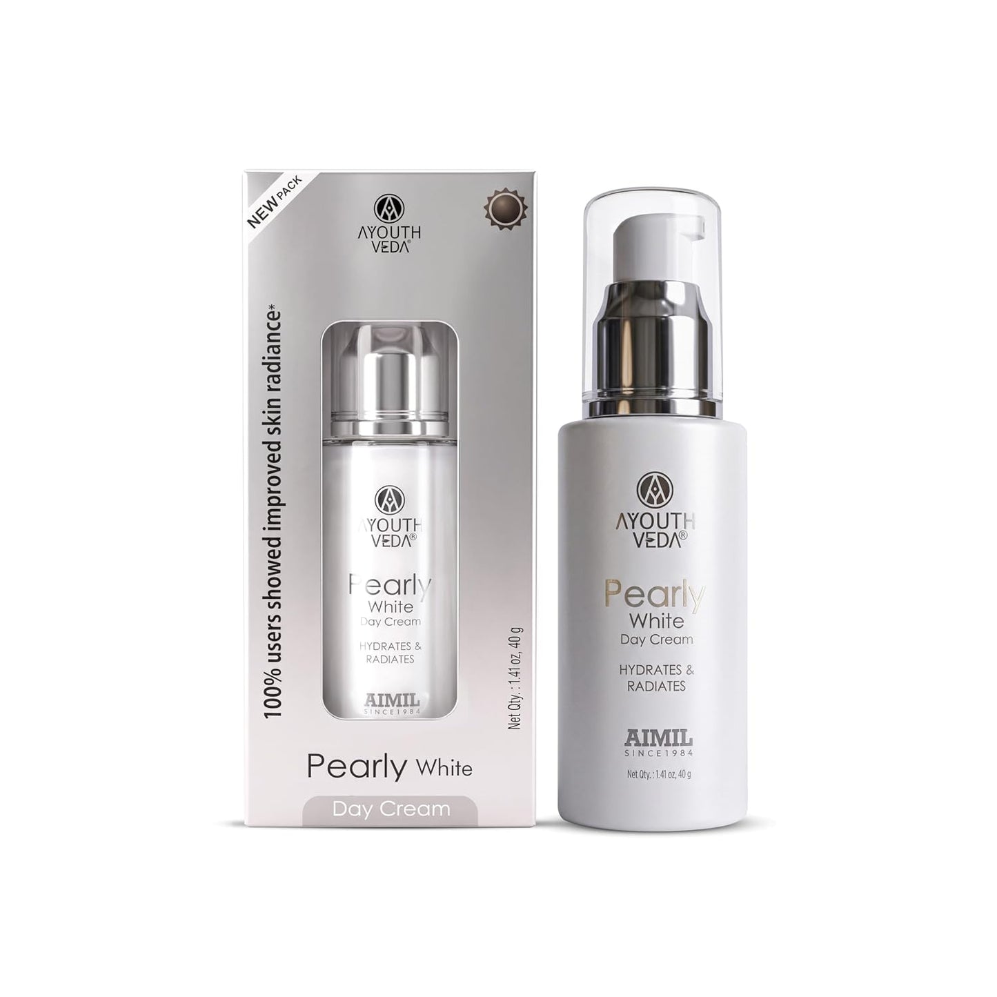 Ayouthveda Pearly White Day Cream with Natural SPF | Brightens Skin, Helps Reduce Dark Spots & Hydrates Skin | Enriched with Hyderabadi Pearl, Pea Extract, Sesame Oil & Carrot Seed Oil | For Radiant, Smooth & Youthful-Looking Skin | 40g