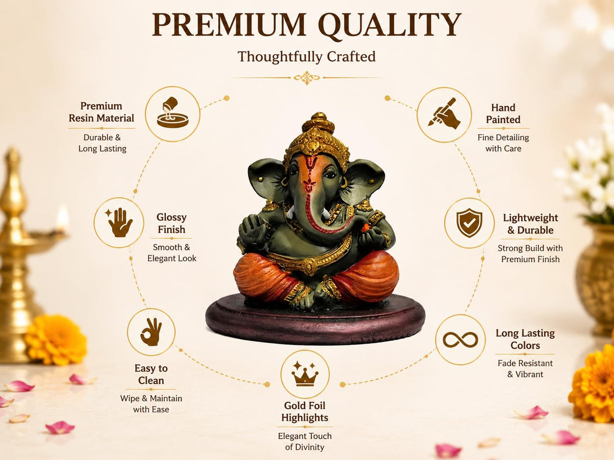 Lord Ganesha Idol for Home Temple & Office