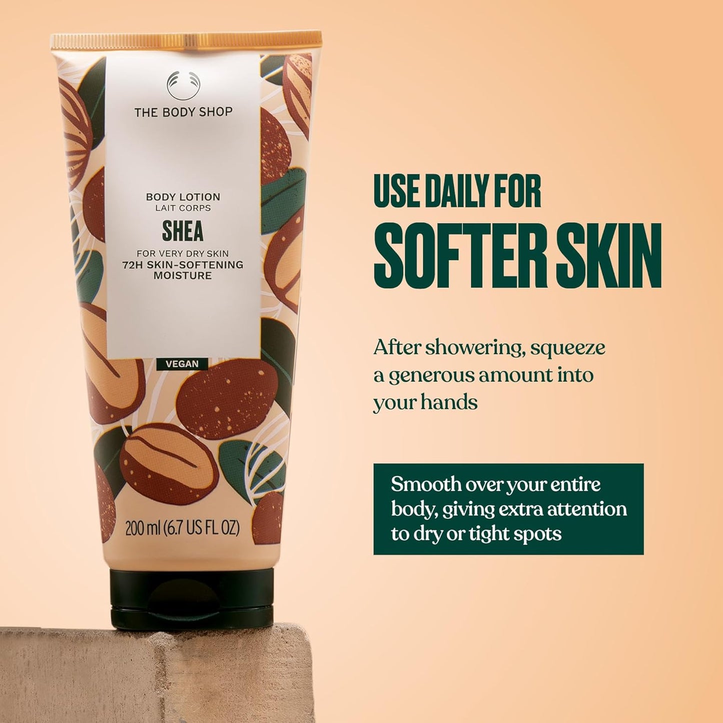 The Body Shop Shea Nourishing Body Lotion, 200 ML - For Very Dry Skin |72 Hr Skin-Softening Moisture |Vegan