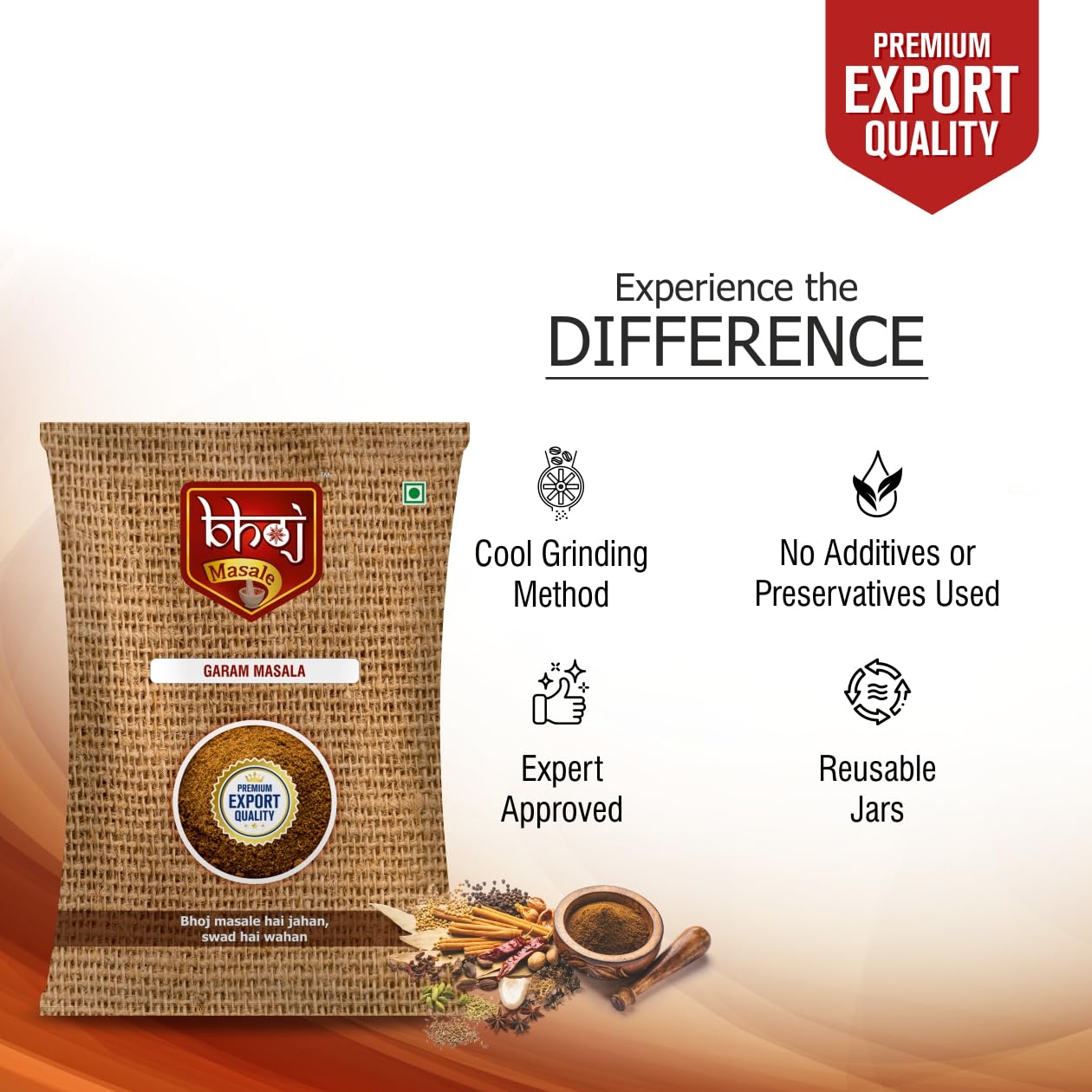 Bhoj Masale Royal Garam Masala Powder- 100GM | Exotic Blend of Ingredients for Daily cooking | Aromatic | Rich in Flavor | Naturally Processed & No Preservatives. No onion and no garlic added (Jain Masala)