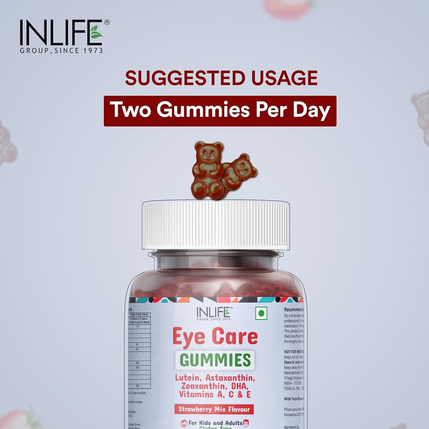 INLIFE Eye Care Gummies for Kids and Adults | Lutein and Zeaxanthin Supplement with Omega 3 Algal DHA, Astaxanthin, Vitamin A, C & E to Support Eye Health - 30 Gummies (Pack of 1)