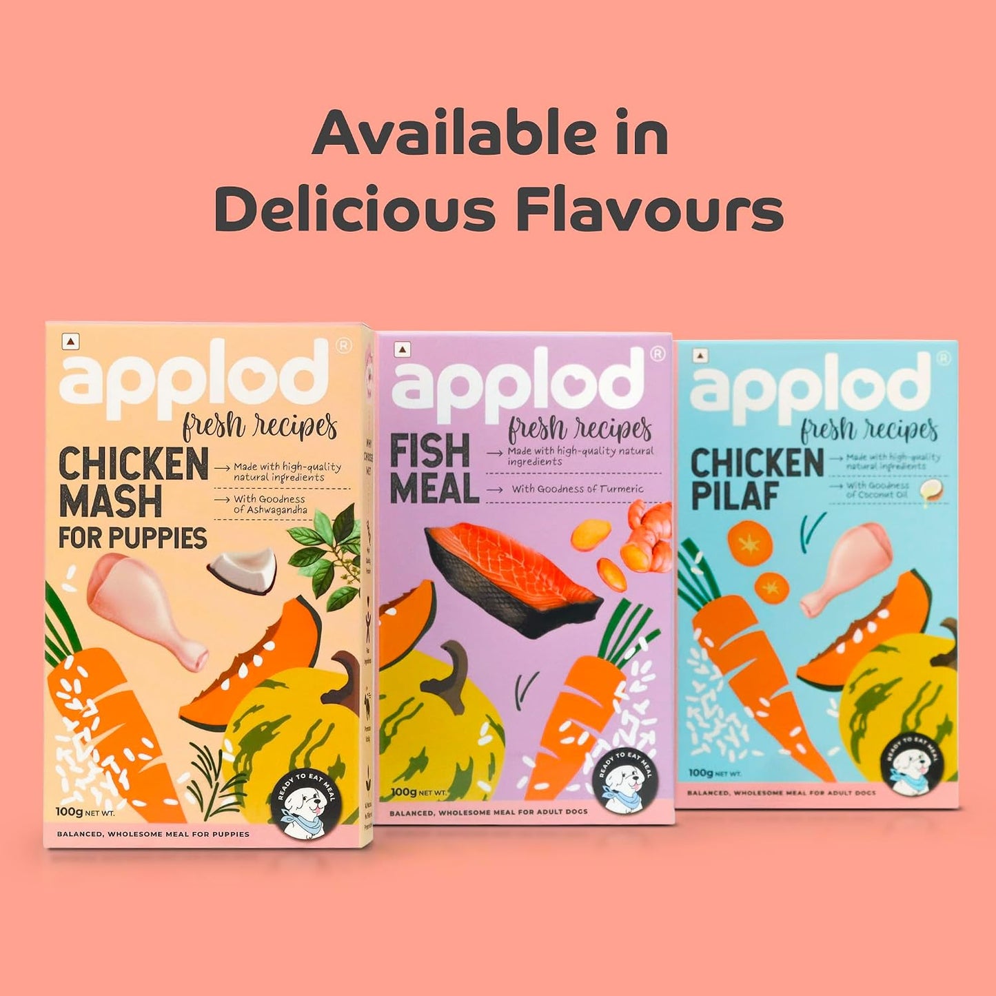 applod Chicken Pilaf Fresh Dog Food for Adult Dogs | High-Protein Chicken Meal for Muscle Strength & Easy Digestion | Complete & Balanced Fresh Nutrition | 100g
