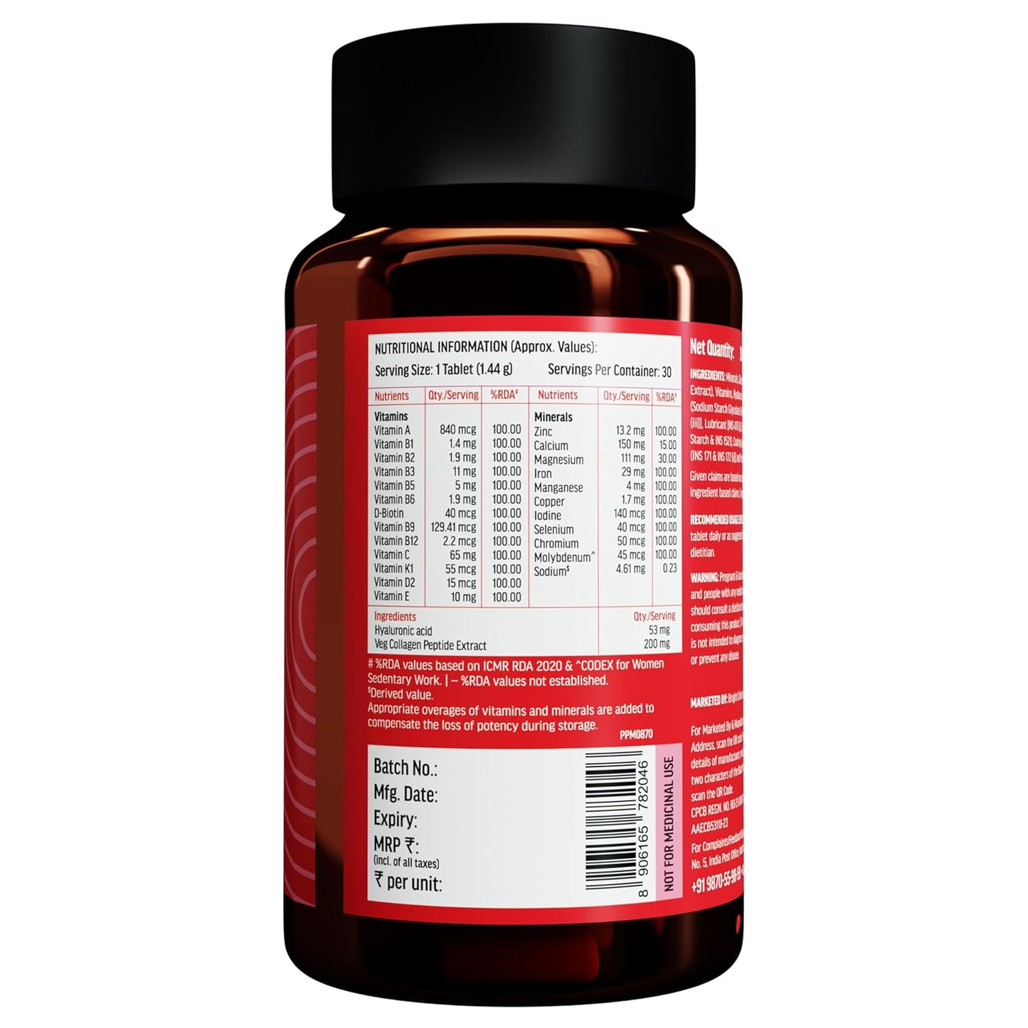 HealthKart hk vitals Multivitamin Plus Women | Daily Multivitamin for Women | For Energy, Joints, Skin & Hair