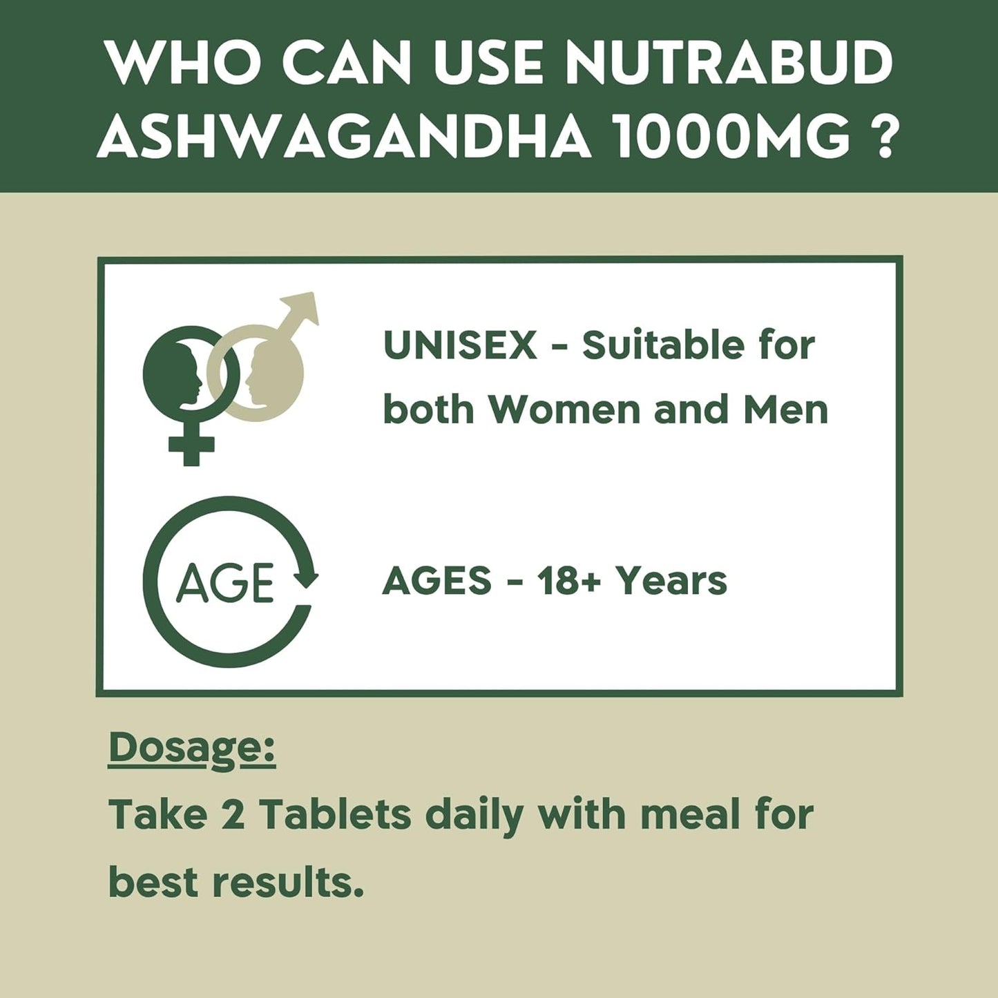 Nutrabud Ashwagandha 1000mg - 180 Tablets -Stress & Anxiety Relief Ashwagandha Powder Tablets - Rejuvenates Mind & Body - Certified Organic (180 Count (Pack of 1))