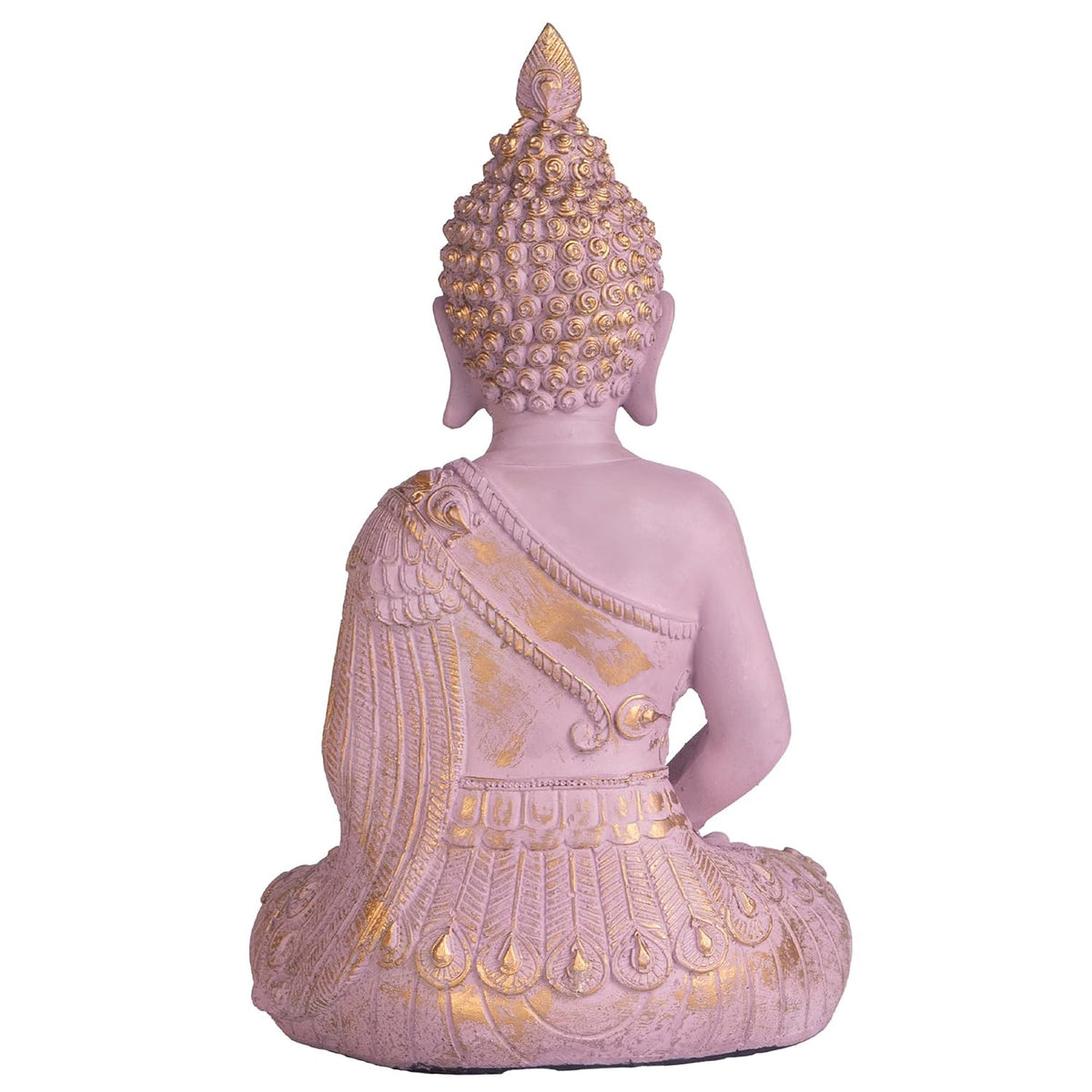 Buddha Idol for Home Decor | White Gautam Buddha Statue Showpiece for Living Room, Office & Temple | Resin Shakyamuni Buddha Figurine | Housewarming Gift (Pink |10 inch)