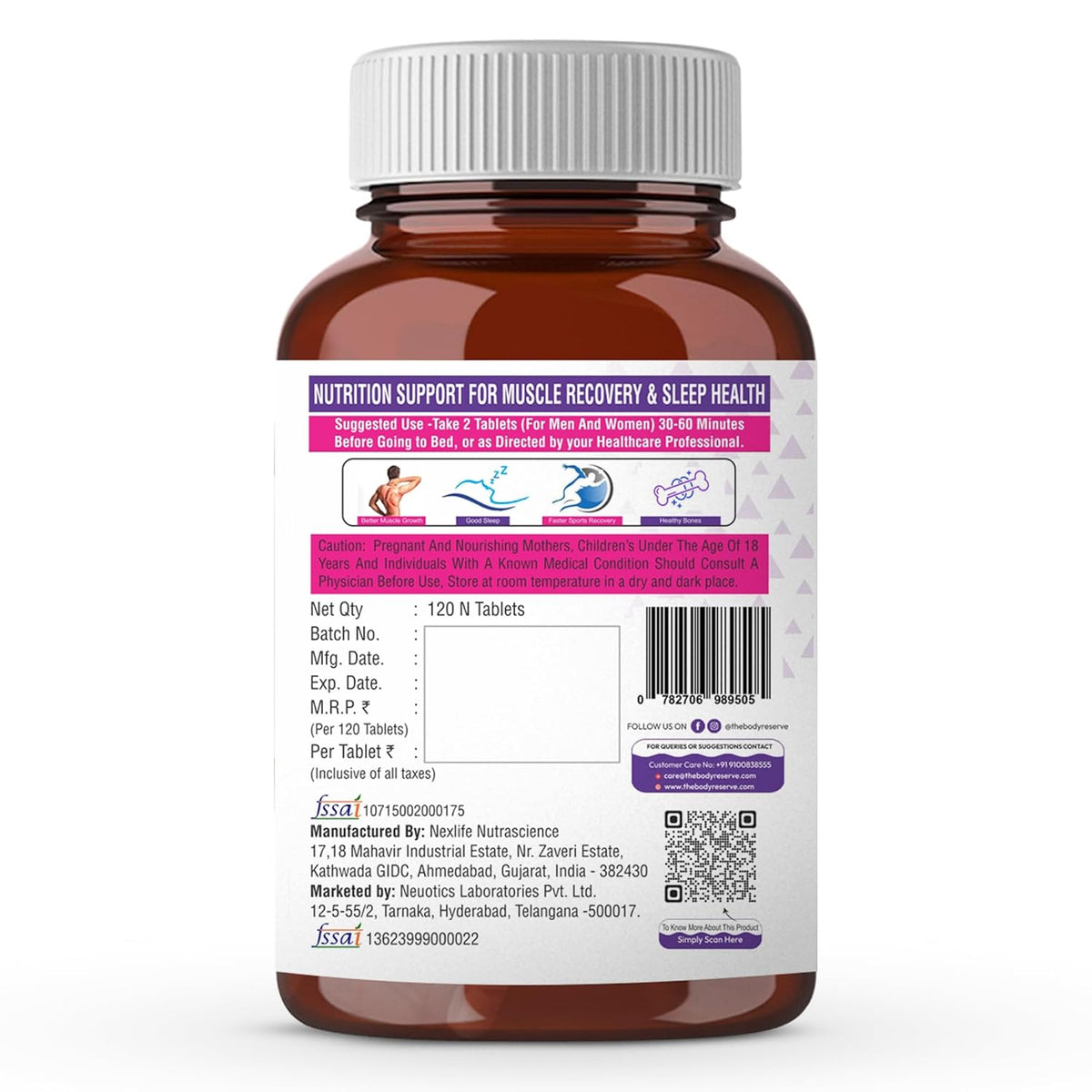 Vitamin supplement bottle with label on a white background