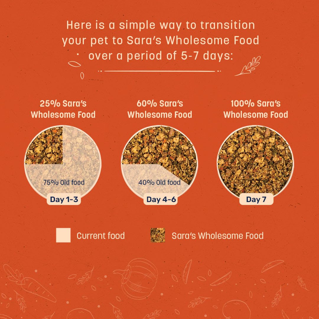 Sara's Wholesome by HUFT Grain-Free Chicken & Veggies Dog Food – 300 gm | Wet Meal with Human-Grade Ingredients | Gluten-Free, Balanced Nutrition | Suitable for Adults & Puppies