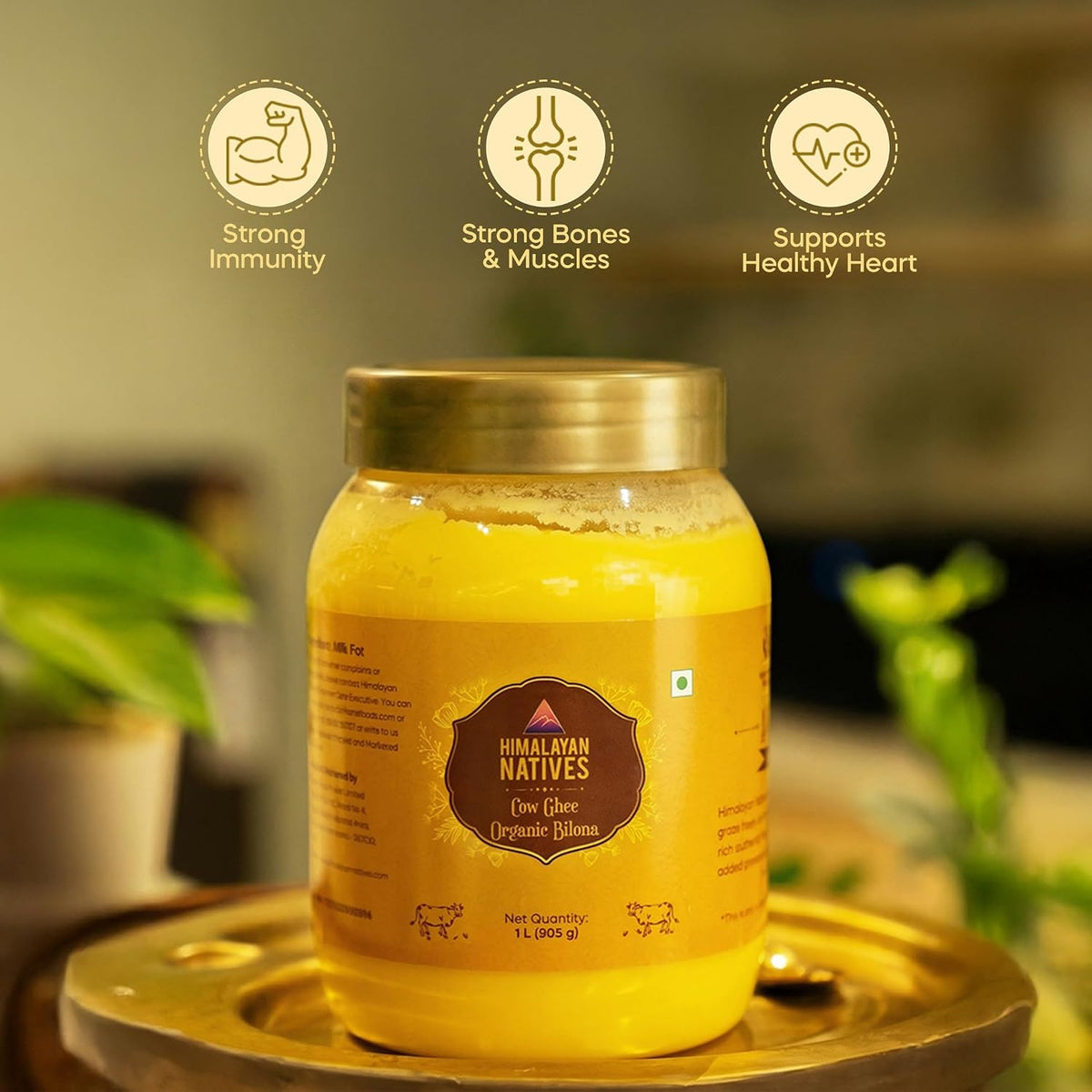 Himalayan Natives Cow Ghee Organic Bilona Pet Bottle, 1000 ml