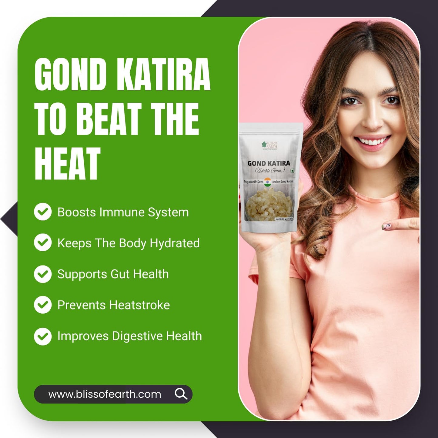 Bliss of Earth Gond Katira Pure Organic Edible Gum Tragacanth Gum Gond for Laddu Making & Sweets (200Gm)