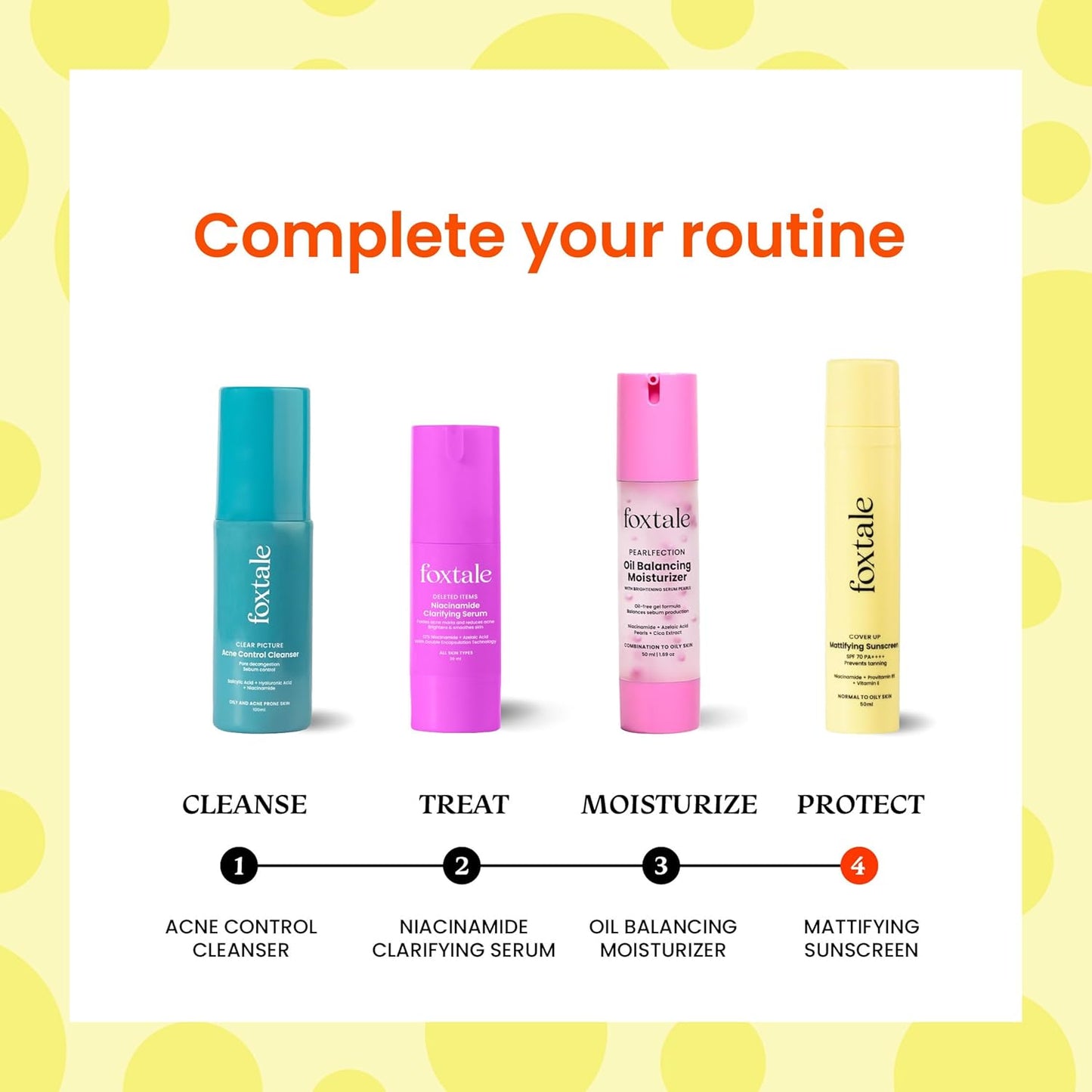 Foxtale SPF 70 Gel-Cream Sunscreen for Oily Skin | Oil Control Sunscreen with PA++++ & Niacinamide | UVA UVB Protection | Prevents Tan | Lightweight, Pore-minimising, No White Cast | 50ml