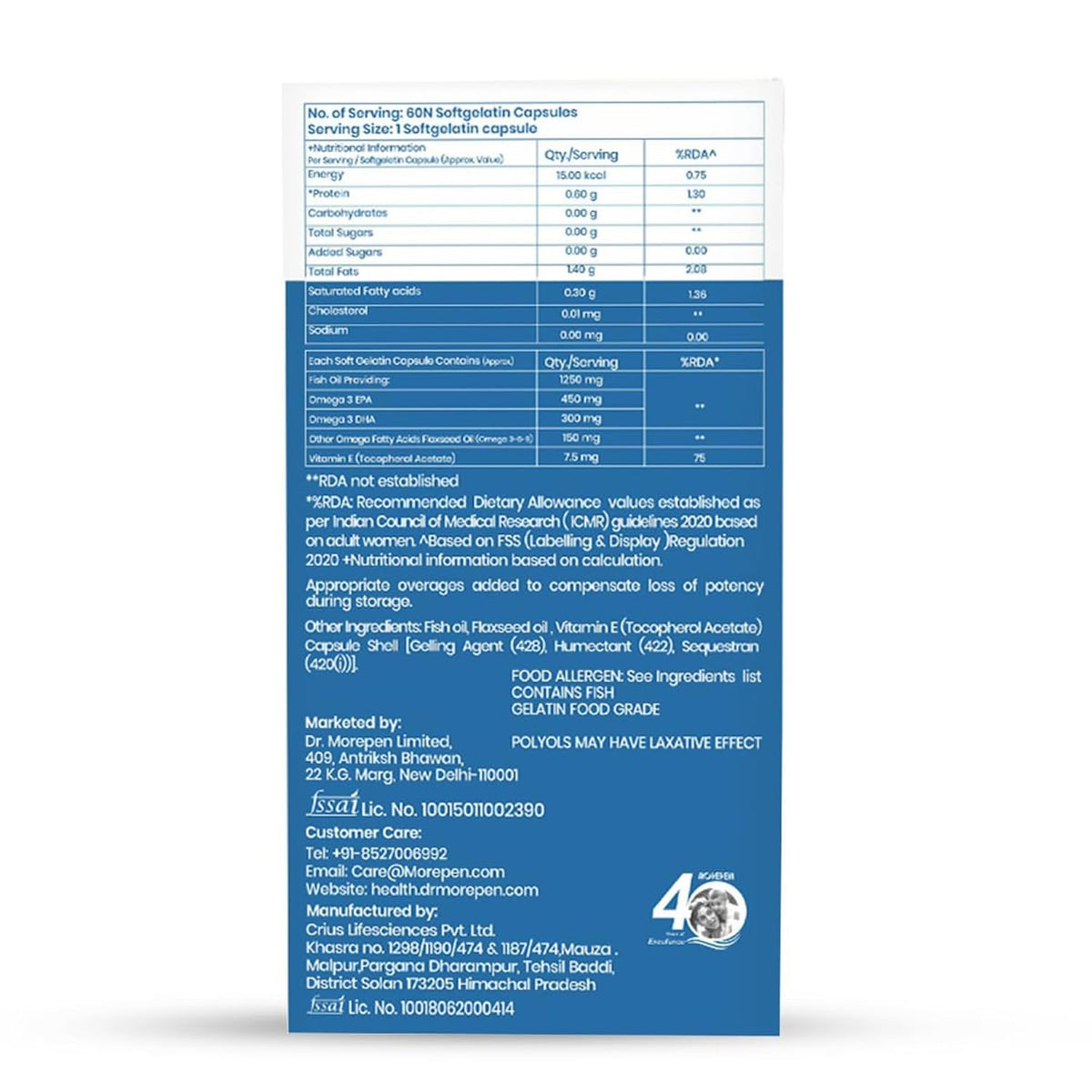 Dr. Morepen Multivitamin Men & Omega 3 Triple Strength - Softgel